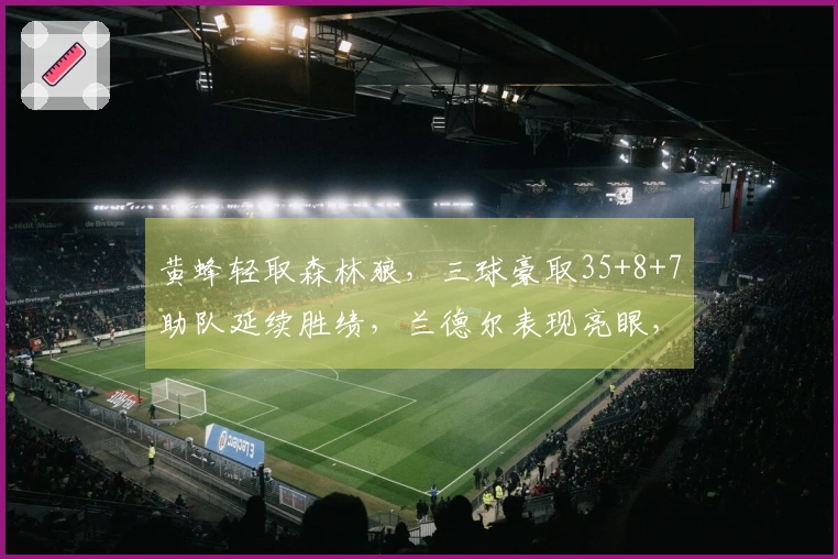 黄蜂轻取森林狼，三球豪取35+8+7助队延续胜绩，兰德尔表现亮眼，华子缺阵影响显著